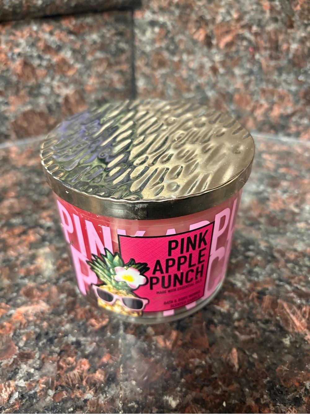 Handmade upcycled candle made by me, scent is Pink Berry